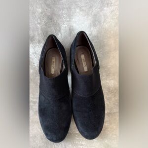 Geox Men's Black Slip-On Suede Dress Shoes